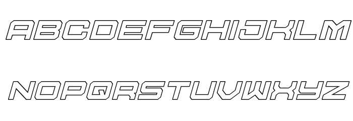 U.S.S. Dallas Outline Italic Font LOWERCASE