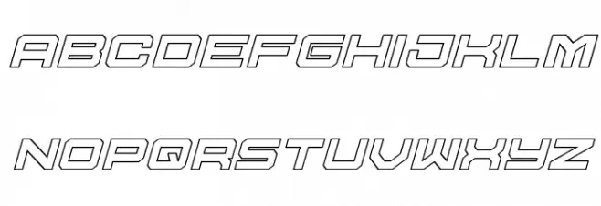 U.S.S. Dallas Outline Italic फ़ॉन्ट लोअरकेस