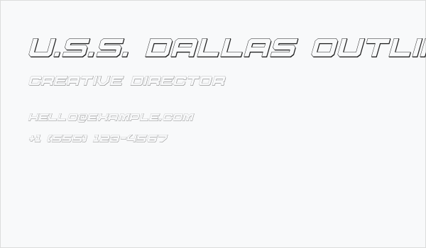U.S.S. Dallas Outline Italic Business Card