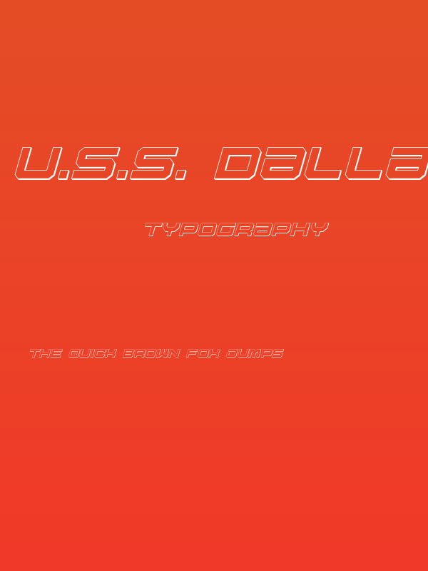 U.S.S. Dallas Outline Italic Poster