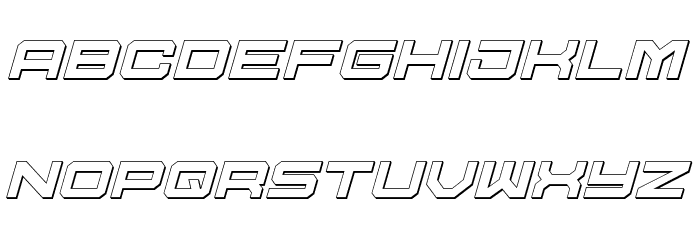 U.S.S. Dallas Outline Italic Font LOWERCASE