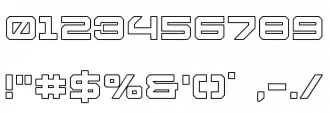 U.S.S. Dallas Outline Font OTHER CHARS