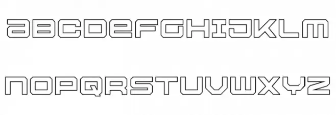 U.S.S. Dallas Outline Schriftart Groß