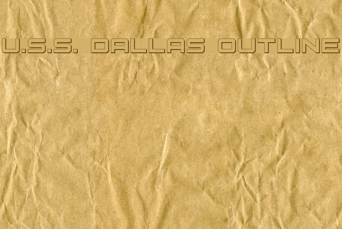U.S.S. Dallas Outline Font examples