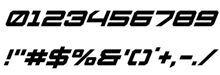 U.S.S. Dallas Super-Italic Font OTHER CHARS