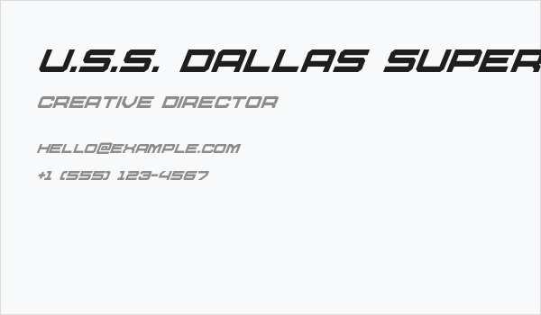U.S.S. Dallas Super-Italic Business Card