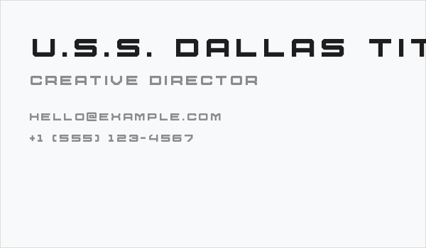 U.S.S. Dallas Title Business Card
