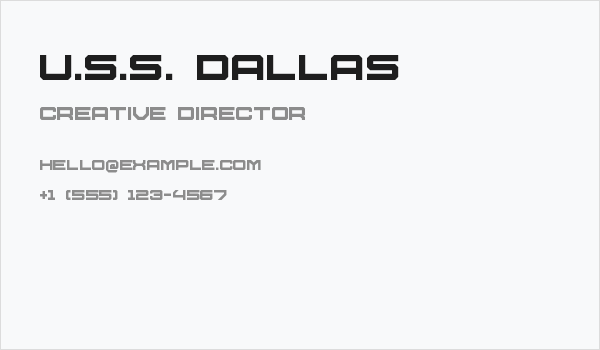 U.S.S. Dallas Business Card