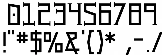 UA Serifed Font OTHER CHARS