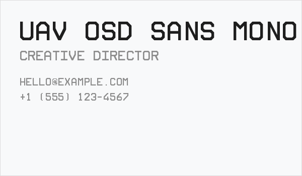 UAV OSD Sans Mono Business Card
