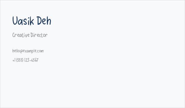 Uasik Deh Business Card