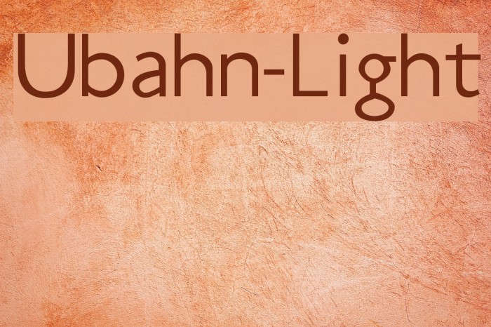 Ubahn-Light Font examples