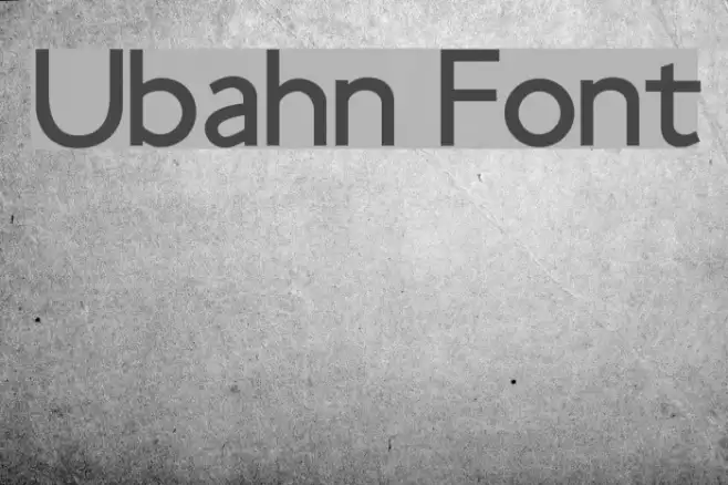 Ubahn Шрифта examples