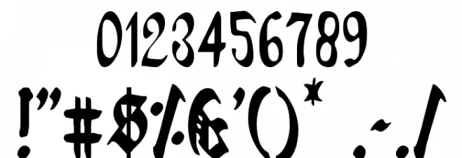 Uberhölme Condensed Font OTHER CHARS