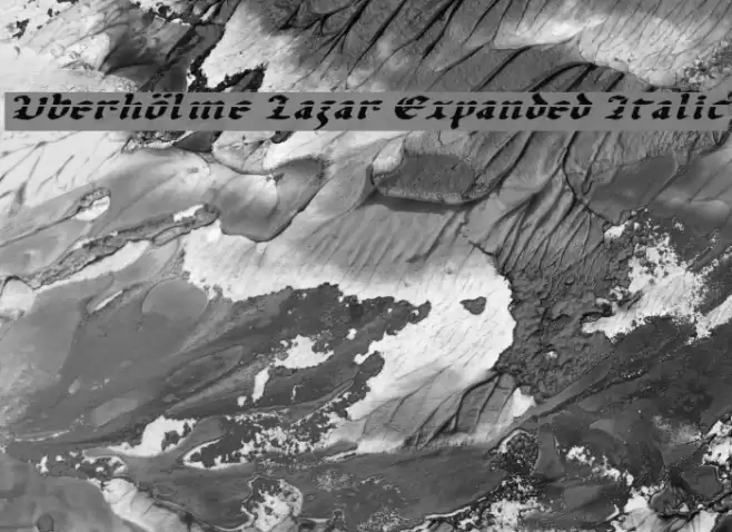 Uberhölme Lazar Expanded Italic Font examples