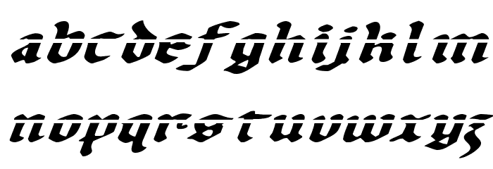 Uberhölme Lazar Expanded Italic Font LOWERCASE