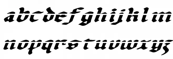Uberhölme Lazar Expanded Italic Font LOWERCASE
