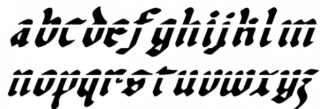 Uberhölme Lazar Italic خط أحرف صغيرة