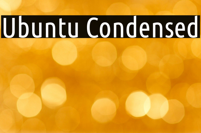 Ubuntu Condensed Font examples