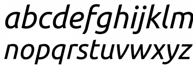 Ubuntu Italic 字体 小写