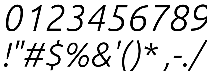 Ubuntu Light Italic Font OTHER CHARS