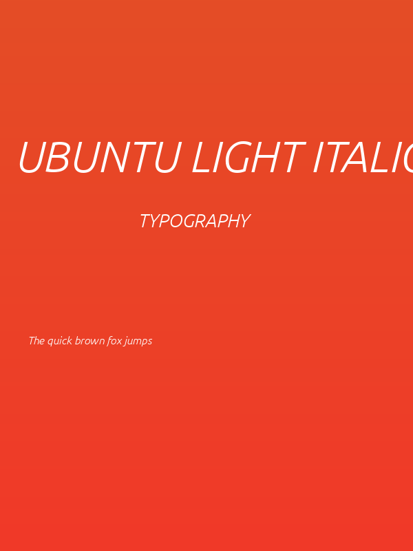 Ubuntu Light Italic Poster