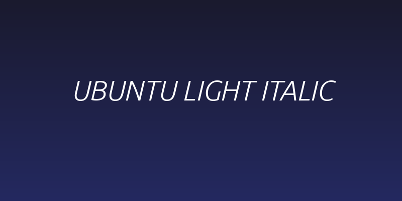 Ubuntu Light Italic Social Header