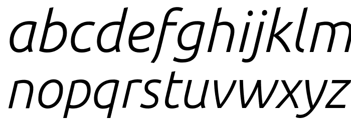Ubuntu Light Italic Font LOWERCASE