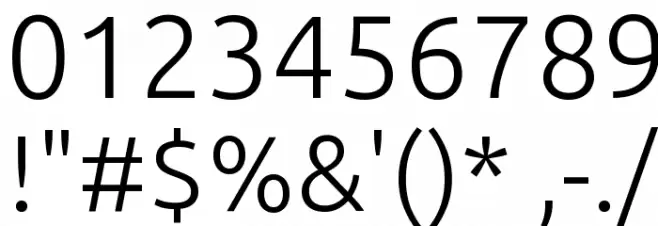 Ubuntu Light Font OTHER CHARS