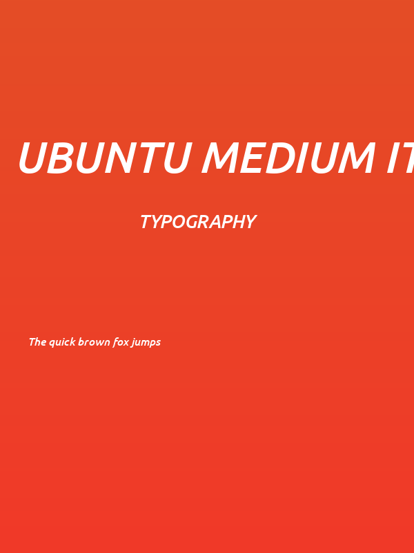 Ubuntu Medium Italic Poster