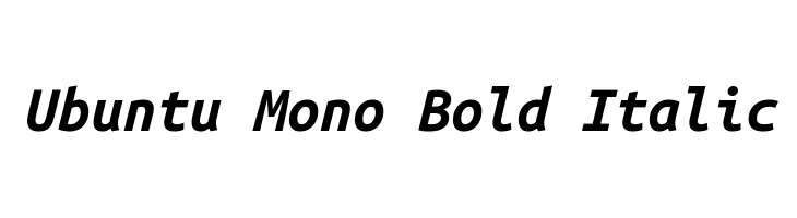 Ubuntu Mono Bold Italic Font