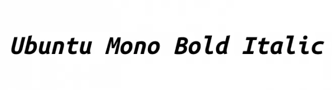 Ubuntu Mono Bold Italic  Frei Schriftart Herunterladen