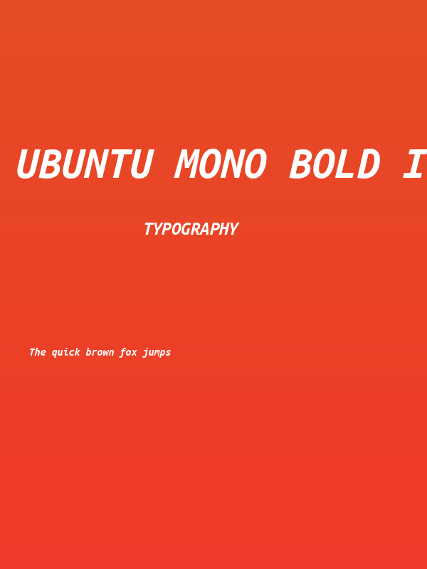 Ubuntu Mono Bold Italic Poster