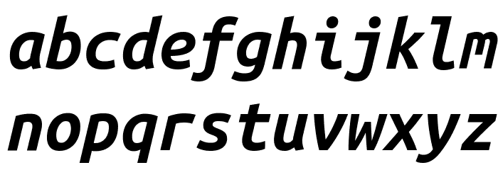 Ubuntu Mono Bold Italic Font LOWERCASE