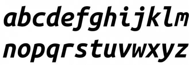 Ubuntu Mono Bold Italic फ़ॉन्ट लोअरकेस