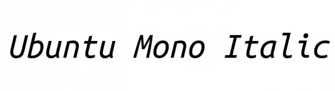 Ubuntu Mono Italic  Frei Schriftart Herunterladen