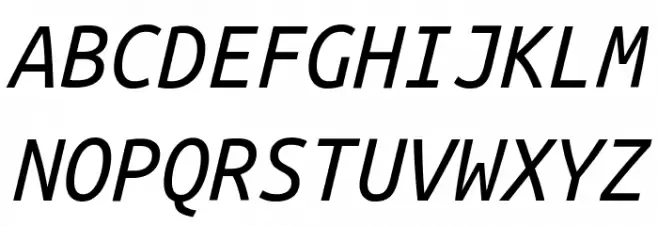 Ubuntu Mono Italic 字体 大写