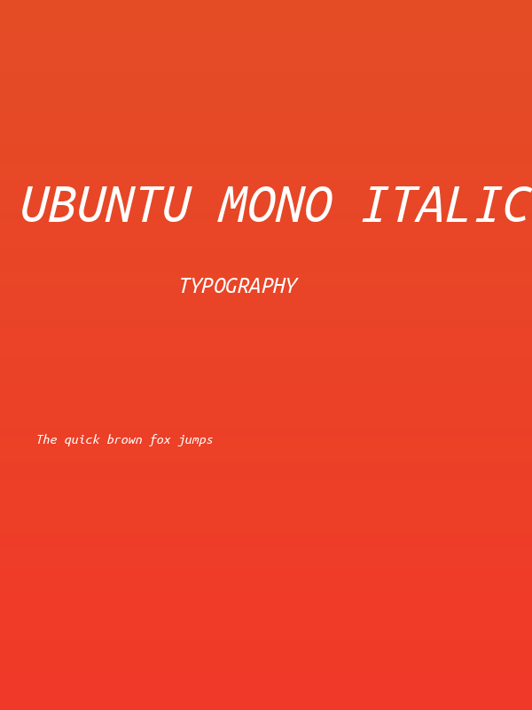 Ubuntu Mono Italic Poster