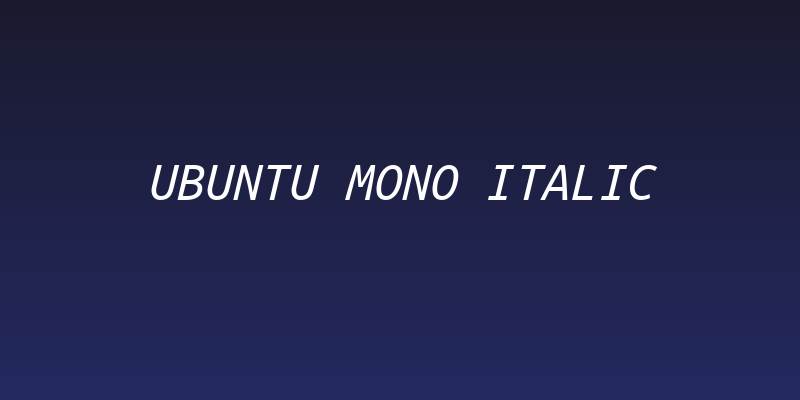 Ubuntu Mono Italic Social Header
