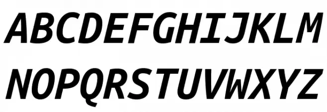 Ubuntu Monospaced Bold Italic Schriftart Groß