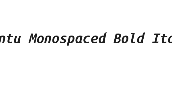 Ubuntu Monospaced Bold Italic Logo