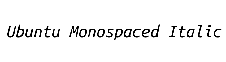 Ubuntu Monospaced Italic Font