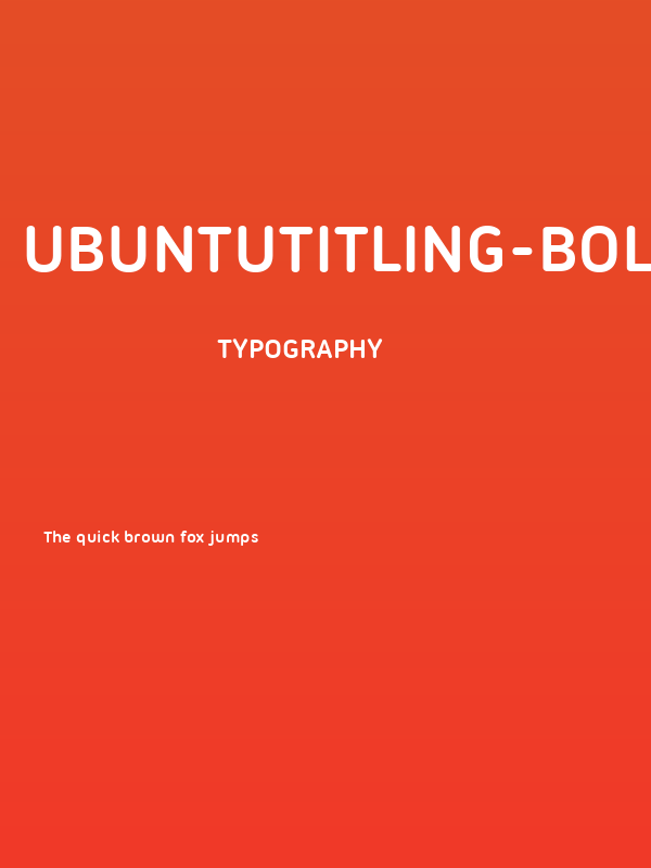 UbuntuTitling-Bold Poster