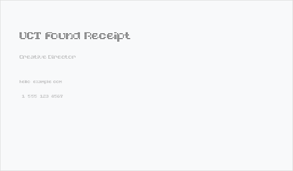 UCT Found Receipt Business Card
