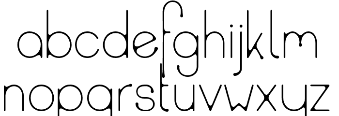 Ud-Thin Font LOWERCASE