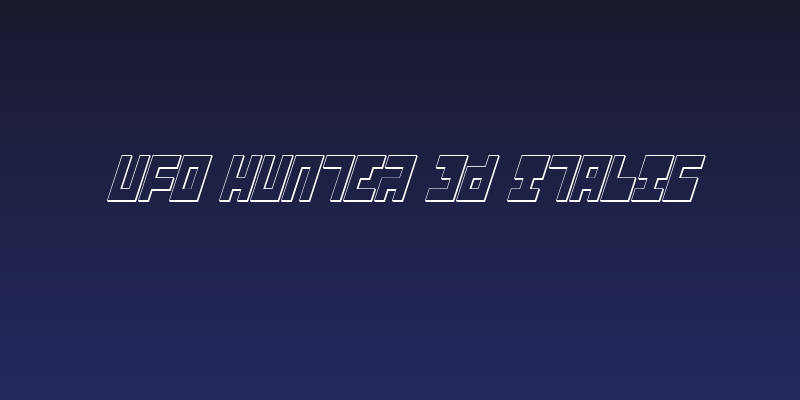 UFO Hunter 3D Italic Social Header