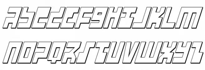 UFO Hunter 3D Italic Caratteri MINUSCOLO