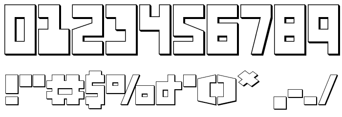 UFO Hunter 3D フォント その他の文字