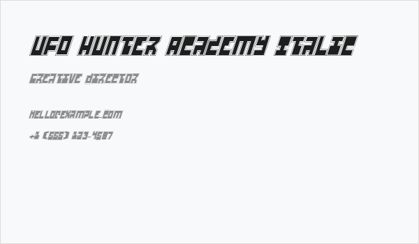 UFO Hunter Academy Italic Business Card
