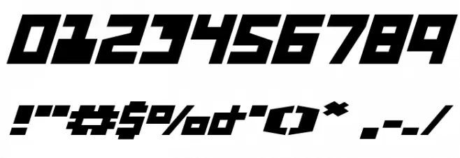 UFO Hunter Expanded Italic Font OTHER CHARS